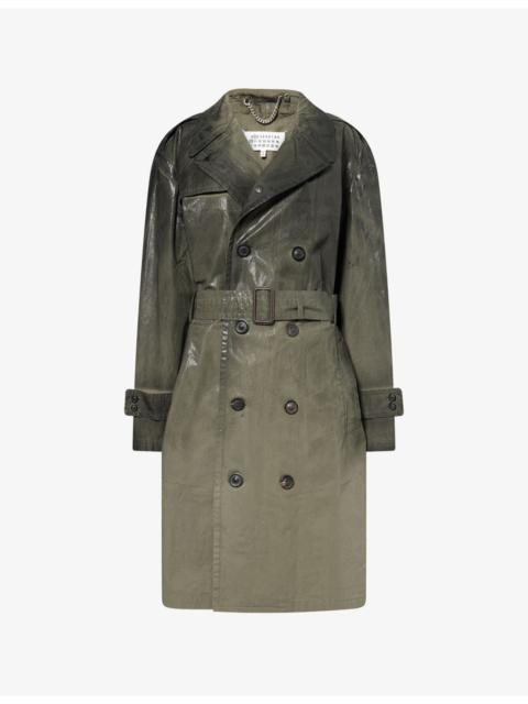 Belted Double-Breasted Cotton Trench Coat
