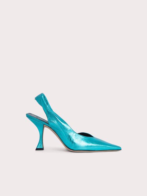 Yasha Aquamarine Metallic Leather