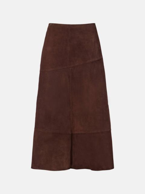 Suede midi skirt