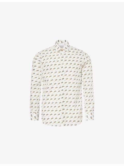 Flower Tailored-Fit Cotton-Poplin Shirt