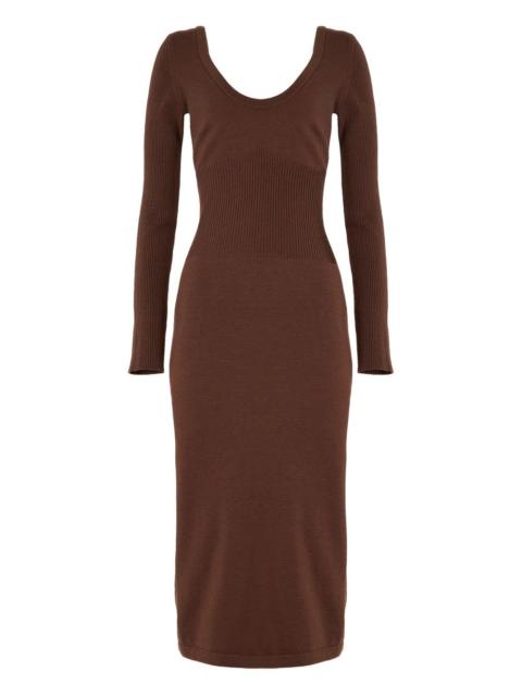 scoop-neck midi dress