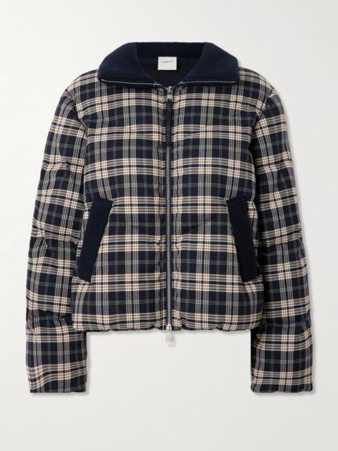 Bryony Ribbed Knit-trimmed Quilted Checked Ski Jacket