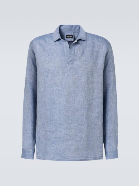 Linen polo shirt