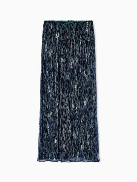 EMBROIDERED TULLE LONG SKIRT