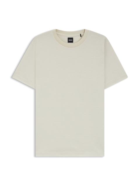 GEOMETRIC-JACQUARD T-SHIRT IN MERCERIZED COTTON