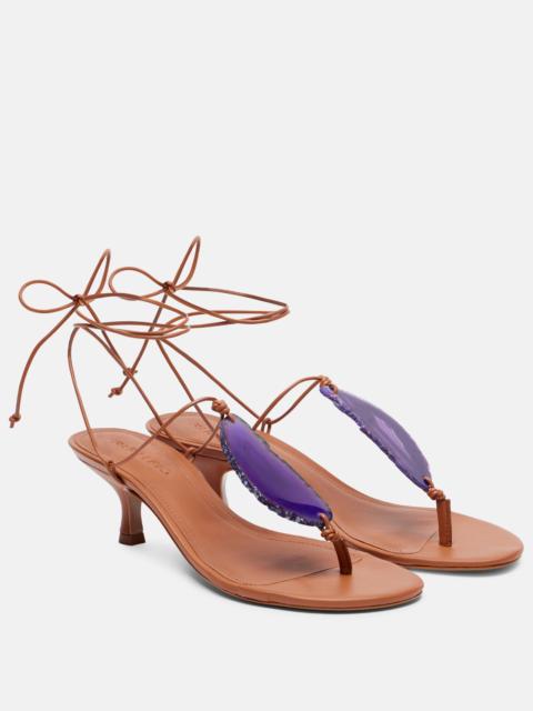 60 embellished leather thong sandals