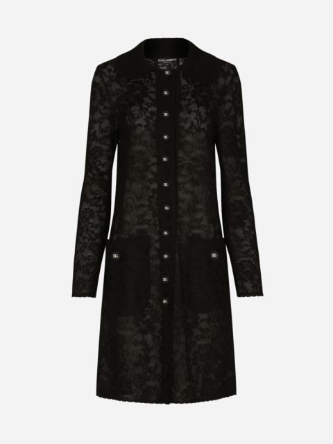 Lace-stitch coat