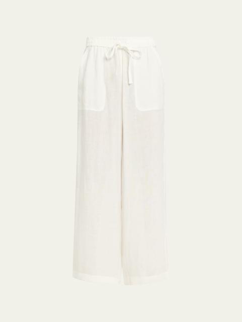 Main St. Washed Hemp Denim Wide-Leg Pants
