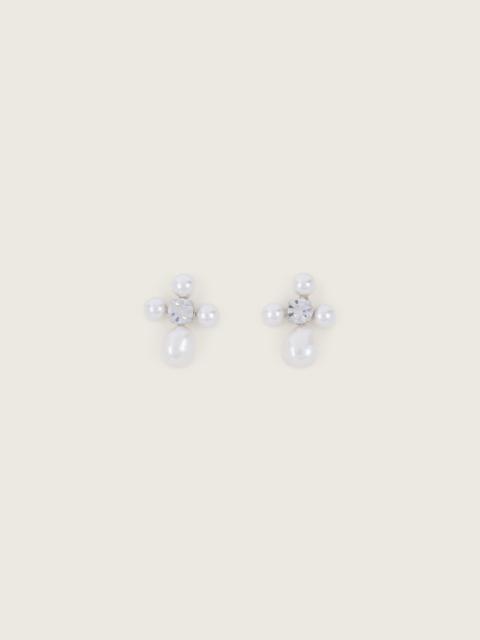 Pebble Pearl & Crystal Earrings