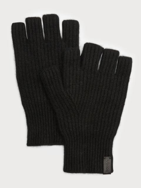 Ribbed Cashmere Fingerless Gloves