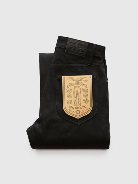 "Black Modesto" 15.75oz Double Black Selvedge Denim - Wide Straight Fit