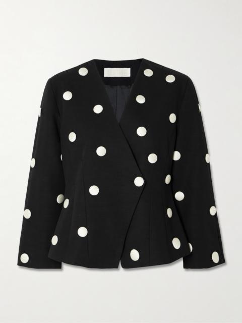 Aloise Embellished Polka-dot Cotton-faille Blazer