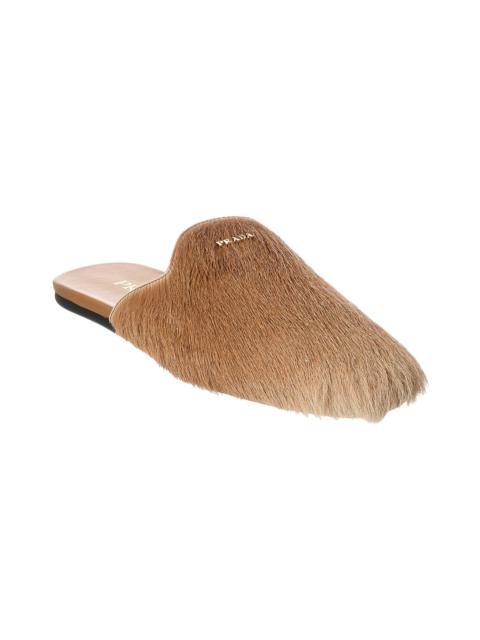 Prada Logo Haircalf Mule