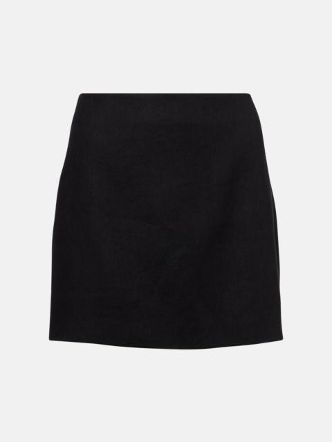 Linen-blend miniskirt