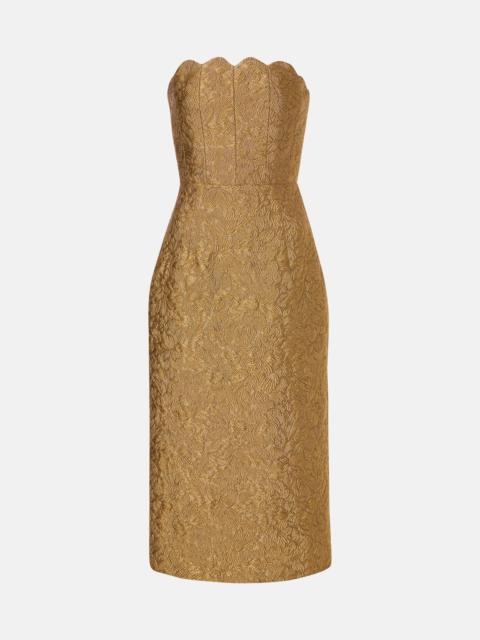 Marcella floral brocade cocktail dress