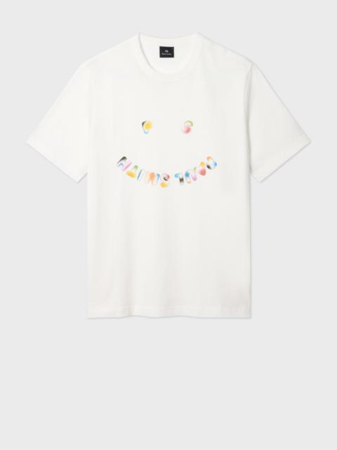 Ecru Casual-Fit 'Happy' T-Shirt