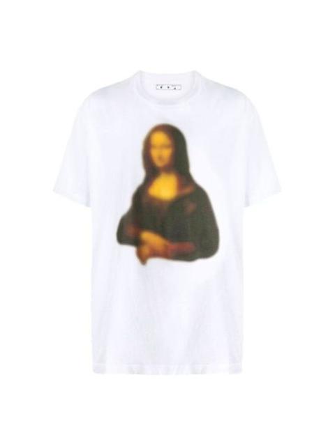Off-White FW20 Mona Lisa Applique Tee Men's White OMAA038F20FAB0140101