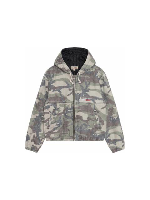 Stussy Camo Canvas Needlepunch Work Jacket Woodland Camo