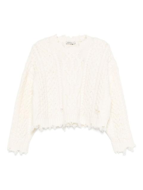 Felix cable-knit frayed knitwear