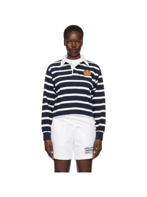 Navy & White NY Crest Rugby Polo