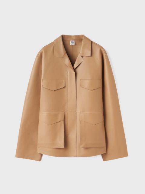 Army leather jacket camel