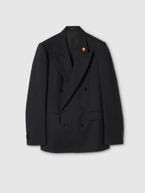 Double-breasted GG wool jacket