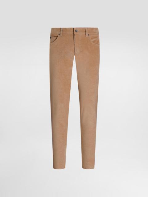 Cotton and cashmere regular trousers
