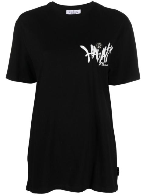 Hawaii-print long-line T-shirt