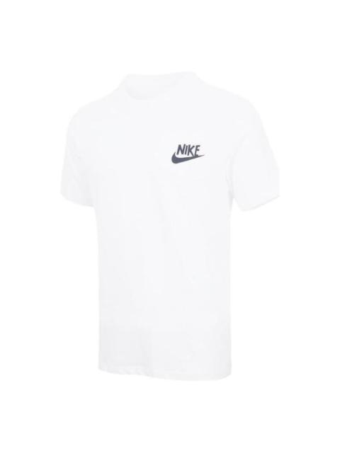 Men's Nike Sportswear Logo Alphabet Printing Round Neck Short Sleeve White T-Shirt DR7810-100