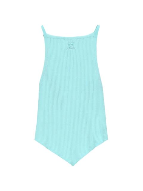 Pointy rib-knit tank top