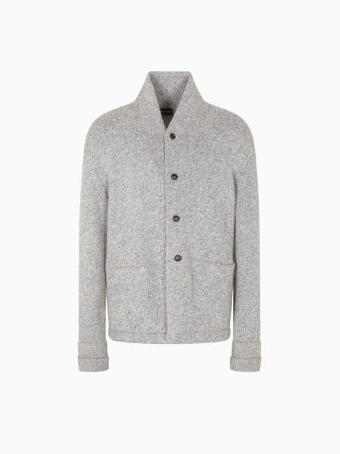 CARDIGAN JACKET IN KNIT CASHMERE AND COTTON