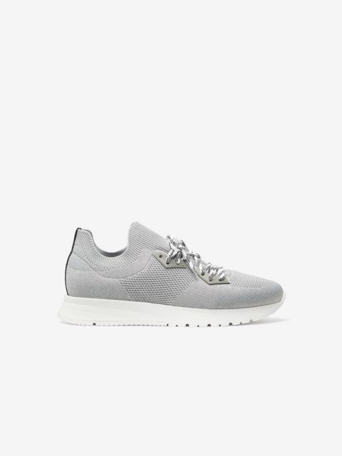 Light grey knitted running shoes
