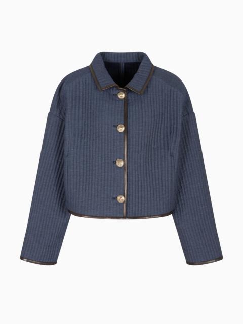 DENIM COLLECTION SHORT BLOUSON IN VISCOSE, COTTON AND SILK WITH A QUILTED MOTIF