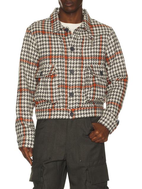 Wool Houndstooth Trucker Jacket