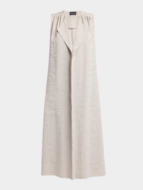 Sleeveless Silk Maxi Shirtdress