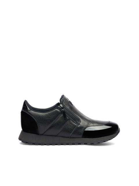 Idle Run grained leather zip-up loafers