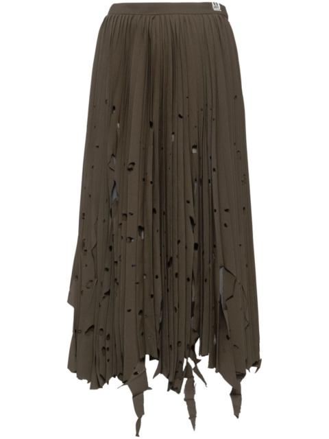 cutout pleated skirt
