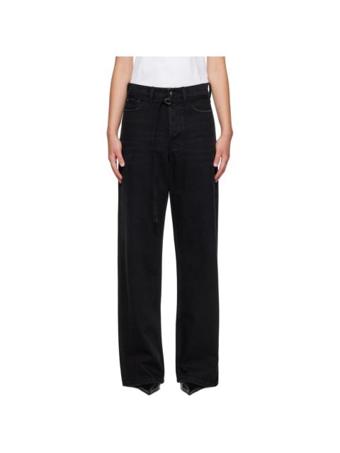 Black Down To Earth Wide Leg Jeans