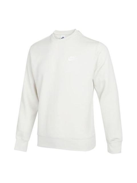 Men's Nike Logo Casual Sports Round Neck Pullover Beige BV2663-072