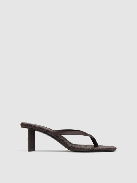Woven Thong Heel - Coffee