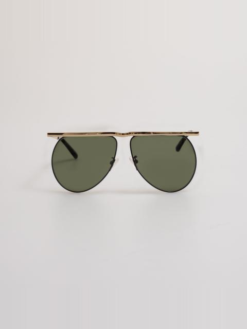 Mina Aviator Sunglasses in Yellow Gold