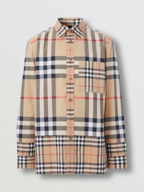 Contrast Check Cotton Shirt