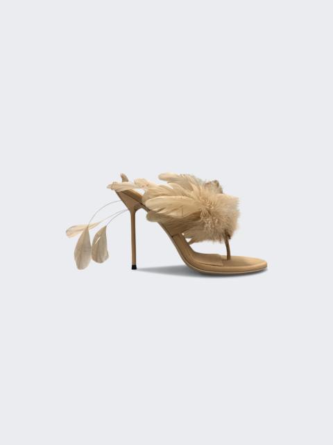 Lidia Feather Thong Mule Honey