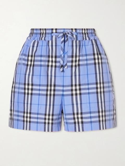 Plaid Drawstring Cotton Shorts
