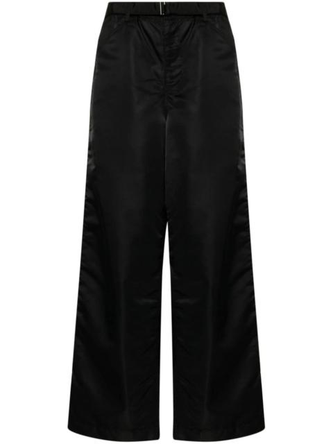 belted wide-leg trousers