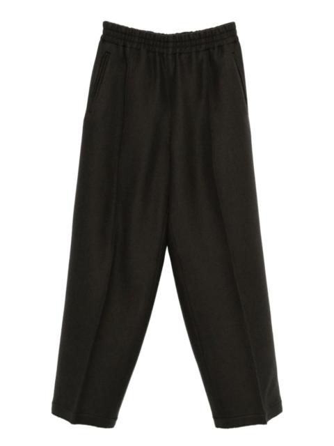 elasticated-waist wool trousers