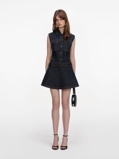 Indigo Denim Flared Mini Dress