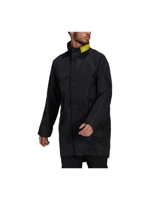 adidas M Parka Athleisure Casual Sports mid-length Stand Collar Jacket Black GM3844