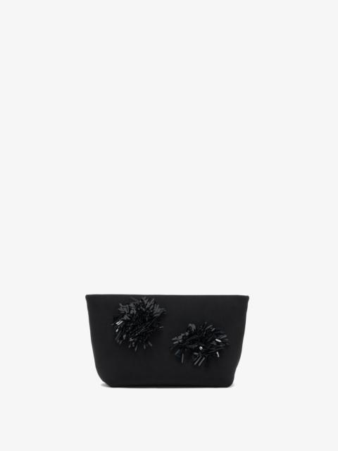 Bond Clutch in Embroidered Compact Crepe