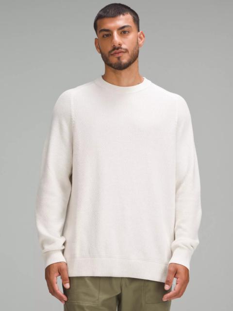 Textured Knit Crewneck Sweater
